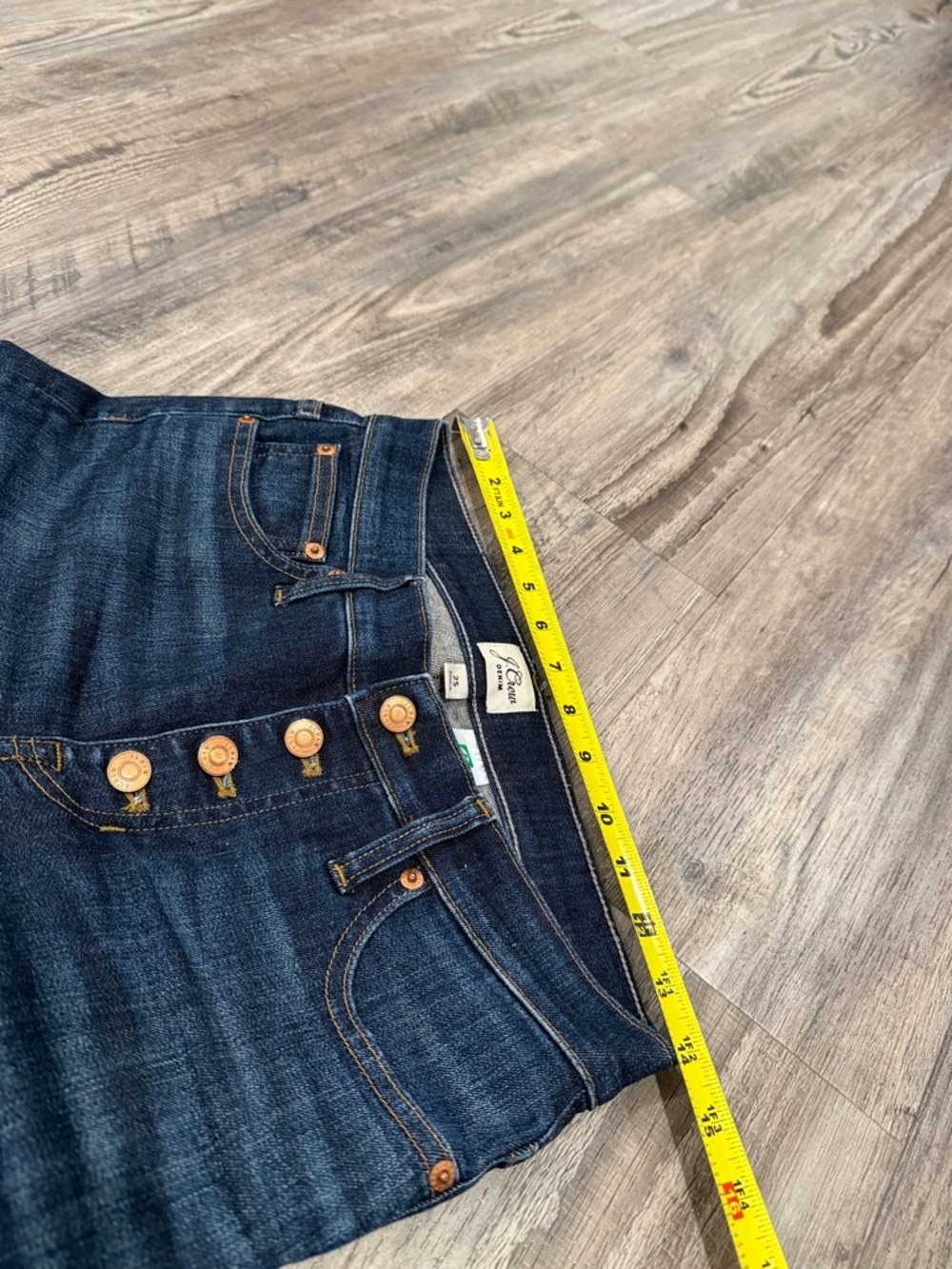J. Crew 9โ Billie Demi Boot Crop Raw Hem Button Fly Jeans Size 25 - Picture 10 of 13